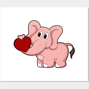 Elephant with Heart Posters and Art